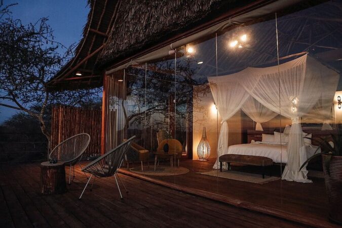 Kenia Safari Lumo Lions Bluff Lodge Schlafzimmer